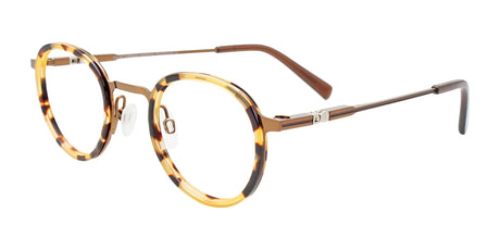 Takumi TK1153 Eyeglasses with Clip-on Sunglasses Demi Amber & Satin Light Brown