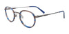 Takumi TK1153 Eyeglasses with Clip-on Sunglasses | Size 44 / Blue Marbled & Satin Steel