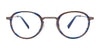 Takumi TK1153 Eyeglasses with Clip-on Sunglasses | Size 44 / Blue Marbled & Satin Steel
