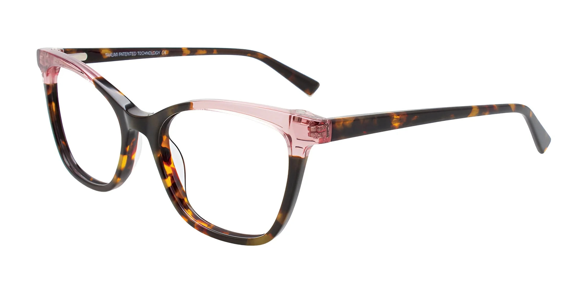 Takumi TK1154 Eyeglasses Brown & Amber Marbled & Crystal Pink