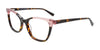 Takumi TK1154 Eyeglasses with Clip-on Sunglasses | Size 54 / Brown & Amber Marbled & Crystal Pink