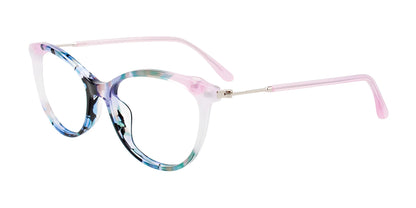 Takumi TK1155 Eyeglasses with Clip-on Sunglasses Blue & Green Marbled & Ligh Purple & Crystal