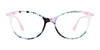 Takumi TK1155 Eyeglasses with Clip-on Sunglasses | Size 53 / Blue & Green Marbled & Ligh Purple & Crystal