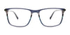 Takumi TK1156 Eyeglasses with Clip-on Sunglasses | Size 56 / Blue & Multicolor Lines & Dark Blue