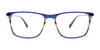 Takumi TK1156 Eyeglasses with Clip-on Sunglasses | Size 56 / Blue & Multicolor Lines & Dark Blue