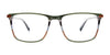 Takumi TK1156 Eyeglasses with Clip-on Sunglasses | Size 56 / Blue & Multicolor Lines & Dark Blue