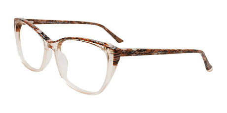 Takumi TK1157 Eyeglasses with Clip-on Sunglasses Brown Marbled & Crystal Light Brown