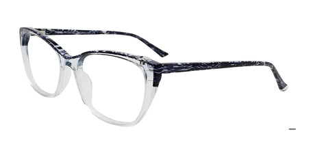 Takumi TK1157 Eyeglasses with Clip-on Sunglasses Blue Marbled & Crystal Light Blue