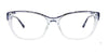 Takumi TK1157 Eyeglasses with Clip-on Sunglasses | Size 56 / Blue Marbled & Crystal Light Blue