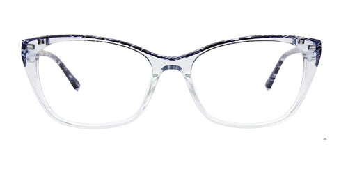 Takumi TK1157 Eyeglasses with Clip-on Sunglasses / Size 56 / Blue Marbled & Crystal Light Blue