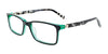 Takumi TK1160 Eyeglasses | Size 50 / Black & Green/Demi Grey