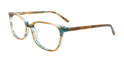 Takumi TK1161 Eyeglasses with Clip-on Sunglasses Brown & Blue Marbled