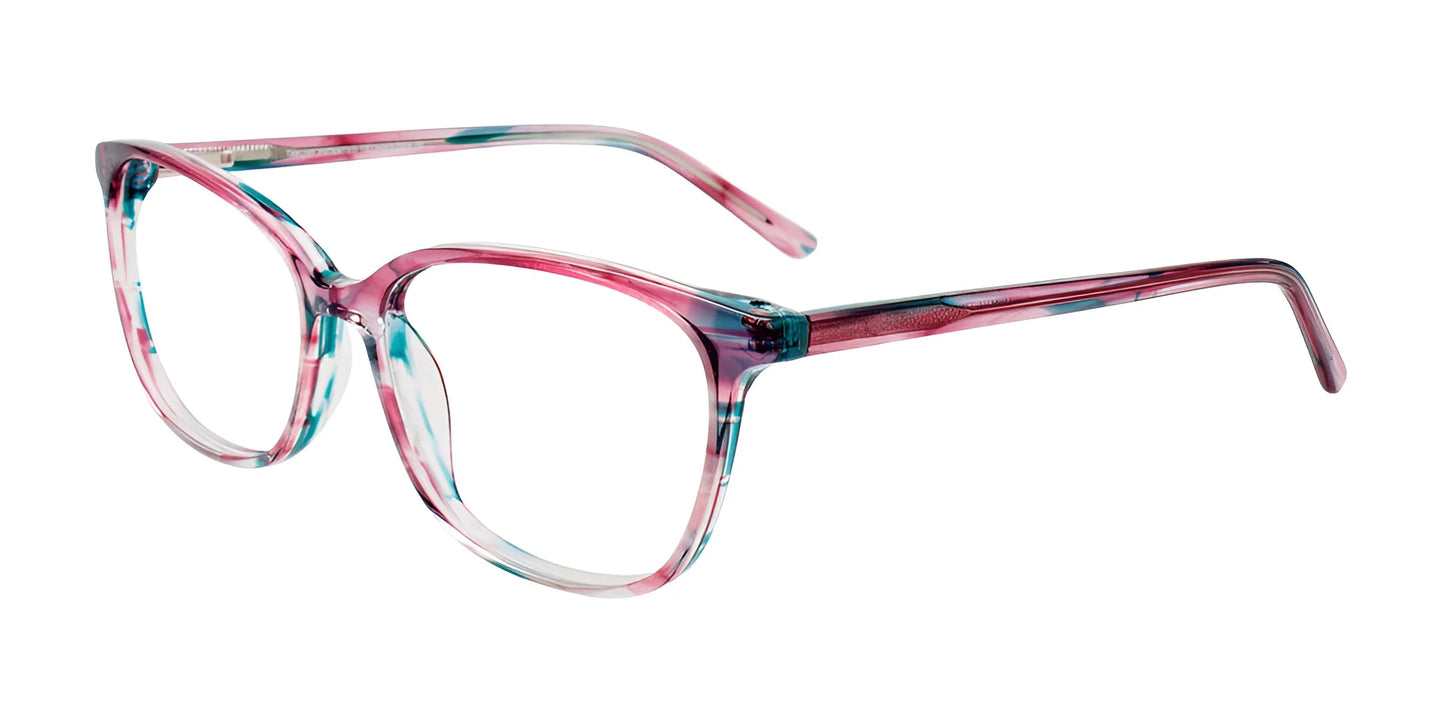 Takumi TK1161 Eyeglasses with Clip-on Sunglasses Pink & Teal Marbled