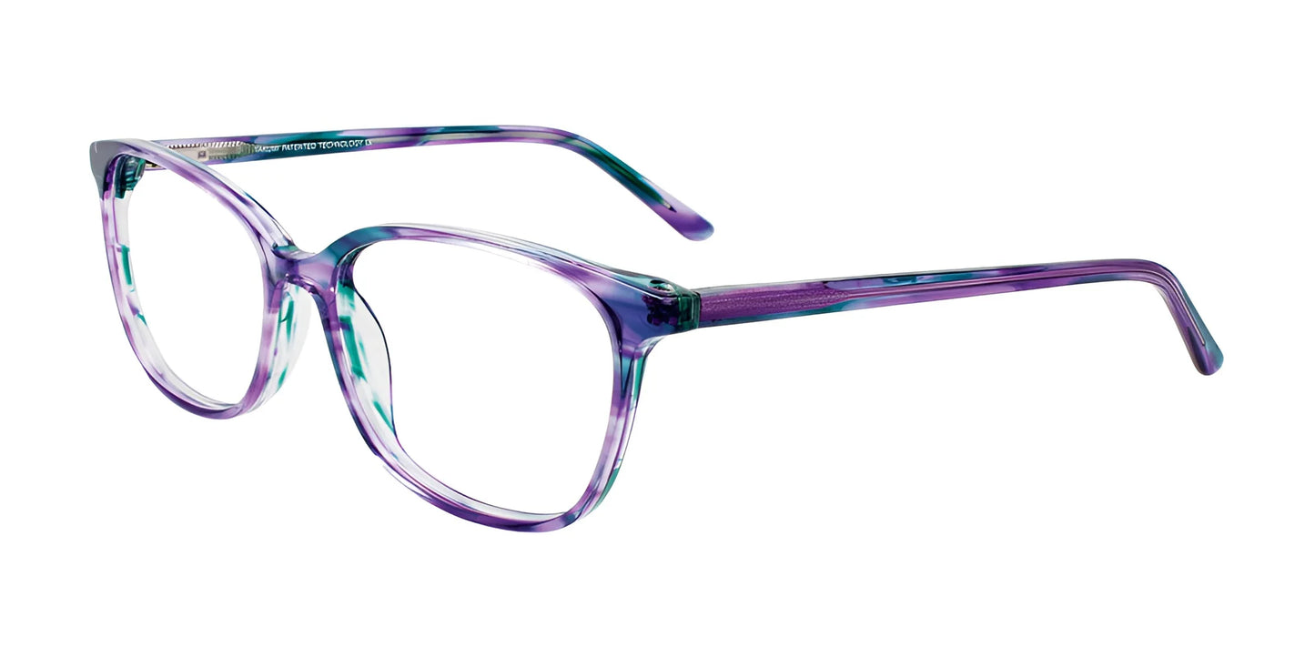 Takumi TK1161 Eyeglasses with Clip-on Sunglasses Purple & Green Marbled
