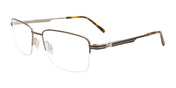 Takumi TK1166 Eyeglasses with Clip-on Sunglasses | Size 58 / Matt Dark Brown & Matt Silver