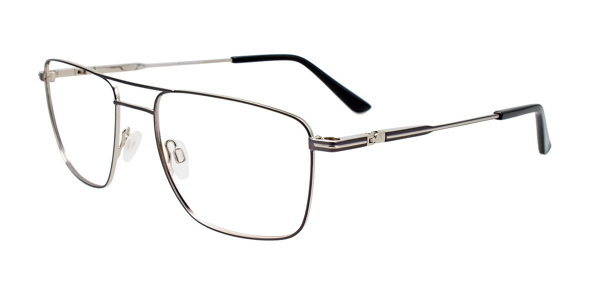 Takumi TK1167 Eyeglasses with Clip-on Sunglasses Matt Dark Grey & Shiny Silver