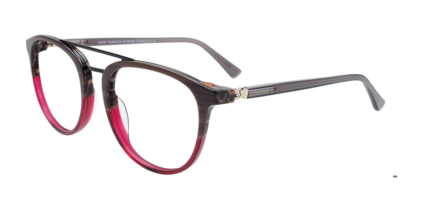 Takumi TK1169 Eyeglasses Shiny Black & Dark Pink & Pink Marbled