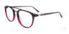 Takumi TK1169 Eyeglasses with Clip-on Sunglasses | Size 52 / Shiny Black & Dark Pink & Pink Marbled