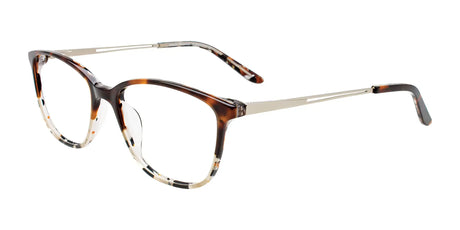 Takumi TK1170 Eyeglasses with Clip-on Sunglasses Brown Marbled & Demi Amber