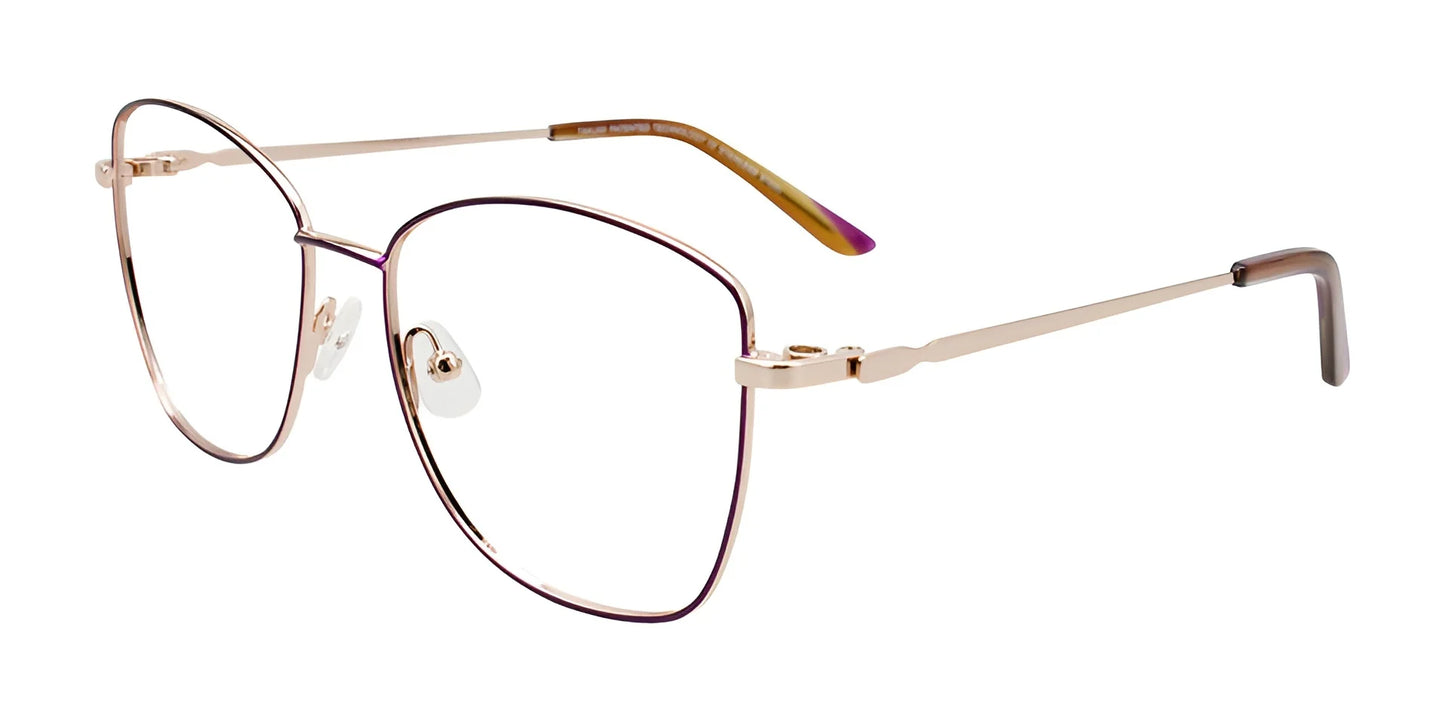 Takumi TK1171 Eyeglasses with Clip-on Sunglasses Shiny Purple