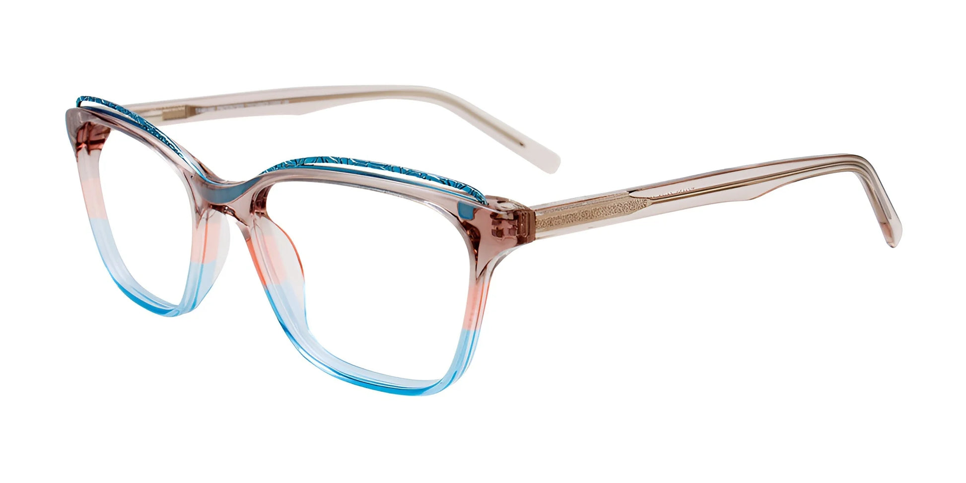 Takumi TK1172 Eyeglasses Crystal Light Brown & Salmon & Turquoise