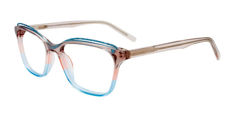 Takumi TK1172 Eyeglasses with Clip-on Sunglasses Crystal Light Brown & Salmon & Turquoise