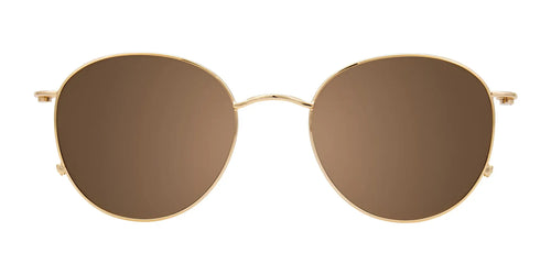 Takumi TK1173 Eyeglasses with Clip-on Sunglasses / Size 51 / Shiny Demi Amber & Shiny Gold