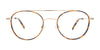 Takumi TK1173 Eyeglasses with Clip-on Sunglasses | Size 51 / Shiny Demi Amber & Shiny Gold