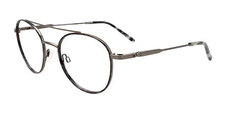 Takumi TK1173 Eyeglasses with Clip-on Sunglasses Shiny Demi Grey & Shiny Dark Grey