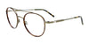 Takumi TK1173 Eyeglasses with Clip-on Sunglasses | Size 51 / Shiny Demi Brown & Shiny Khaki