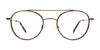 Takumi TK1173 Eyeglasses with Clip-on Sunglasses | Size 51 / Shiny Demi Amber & Shiny Gold