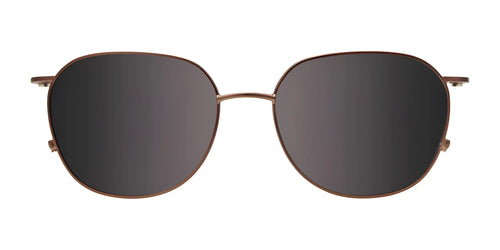 Takumi TK1175 Eyeglasses with Clip-on Sunglasses / Size 51 / Matt Light Brown & Shiny Silver