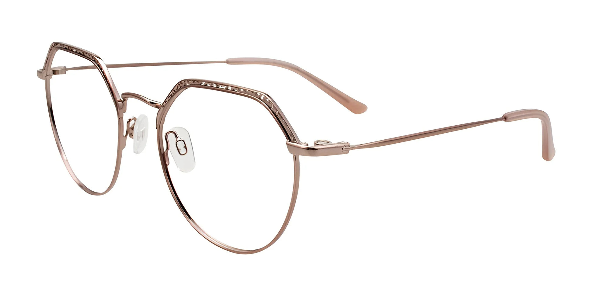 Takumi TK1177 Eyeglasses with Clip-on Sunglasses Dark Rose Gold