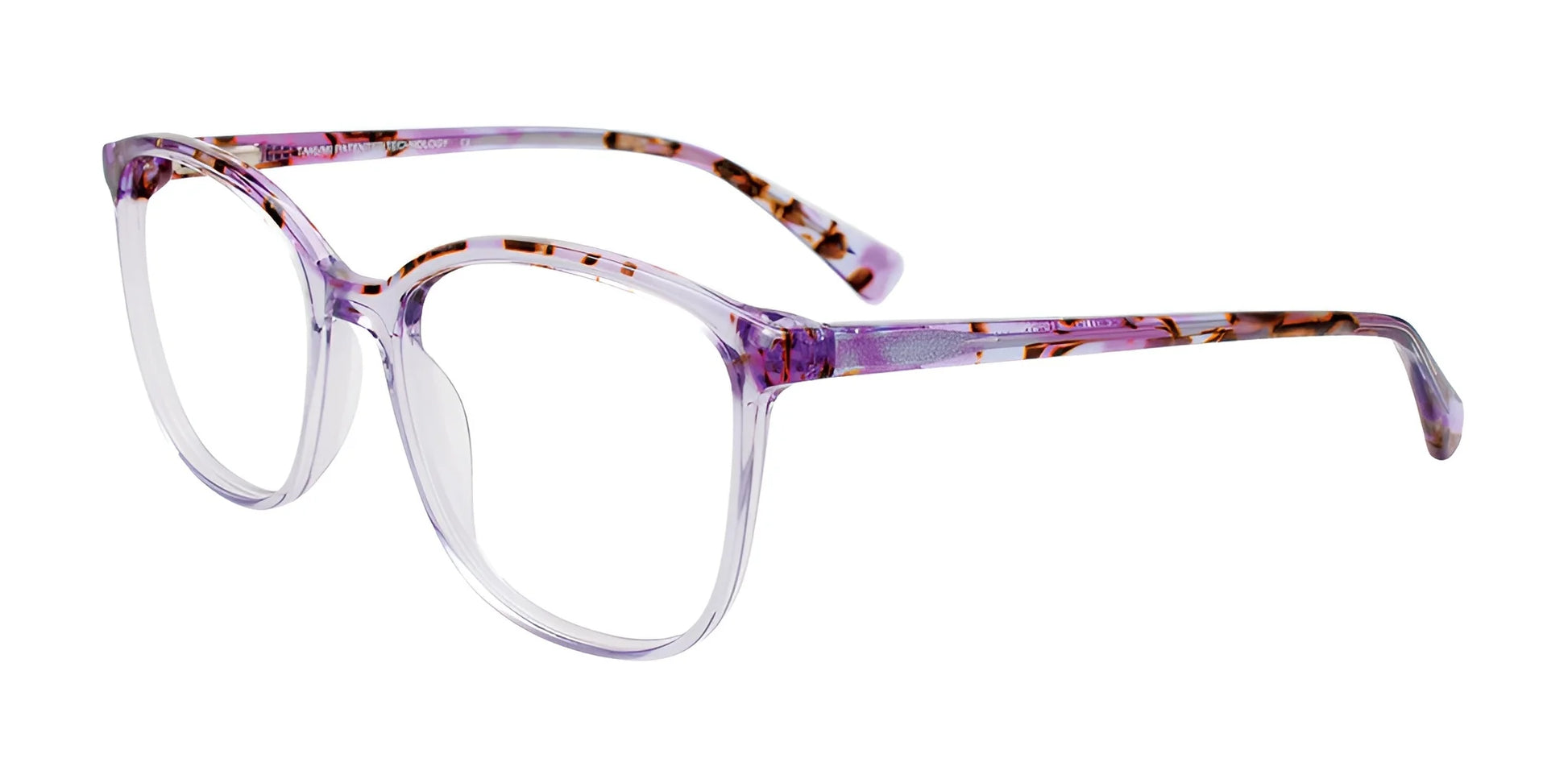 Takumi TK1178 Eyeglasses with Clip-on Sunglasses Purp & Brn Marb & Cry Lit Purp