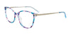Takumi TK1182 Eyeglasses with Clip-on Sunglasses | Size 51 / Multi Tl & Lil & Purp/Sat Steel