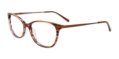 Takumi TK1183 Eyeglasses with Clip-on Sunglasses Brn Purp Stripes / Satin Brn