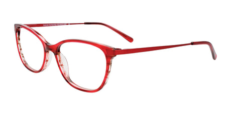 Takumi TK1183 Eyeglasses with Clip-on Sunglasses Red Brown Stripes / Satin Red