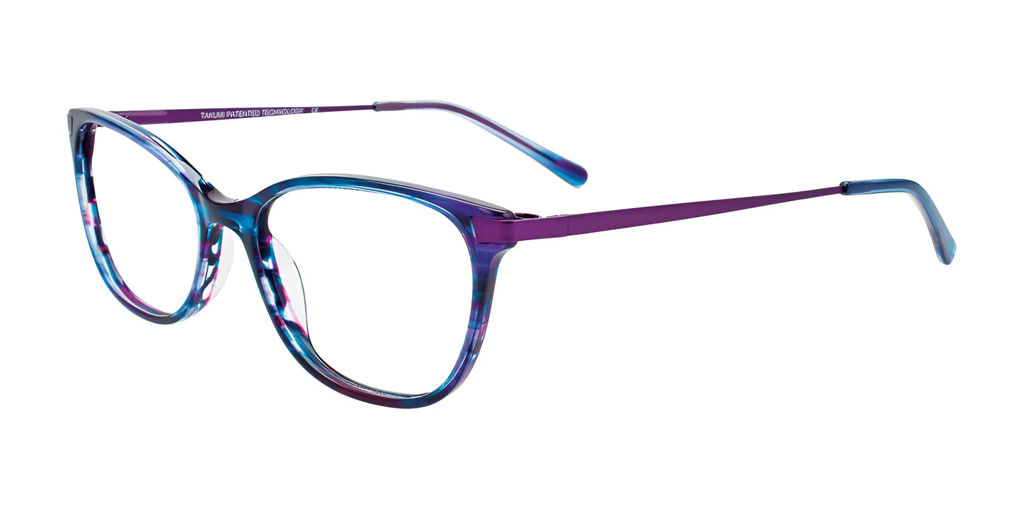 Takumi TK1183 Eyeglasses with Clip-on Sunglasses Blue Purple Strip / Sat Purp