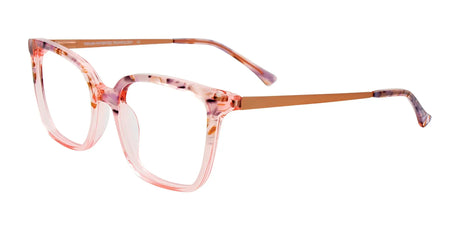 Takumi TK1185 Eyeglasses with Clip-on Sunglasses Marbled Pink & Crystal Pink