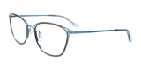 Takumi TK1186 Eyeglasses with Clip-on Sunglasses Blue & Light Brown