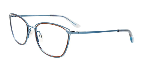 Takumi TK1186 Eyeglasses with Clip-on Sunglasses / Size 53 / Blue & Light Brown
