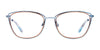 Takumi TK1186 Eyeglasses with Clip-on Sunglasses | Size 53 / Blue & Light Brown