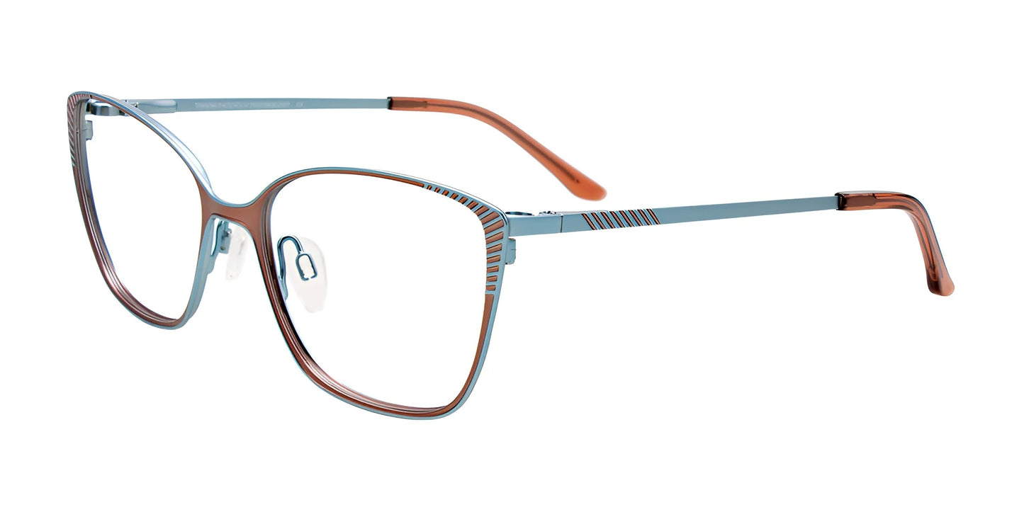 Takumi TK1188 Eyeglasses with Clip-on Sunglasses Satin Brown & Satin Teal