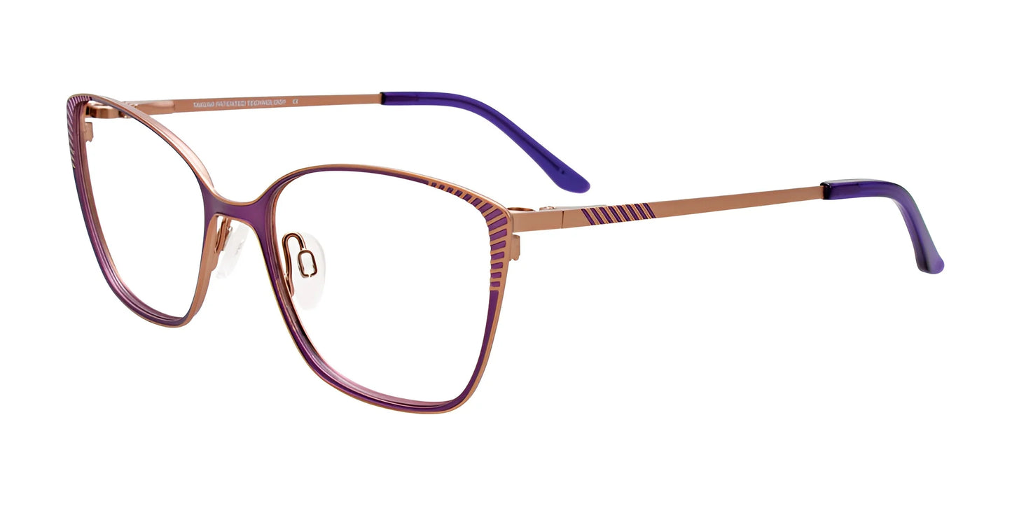 Takumi TK1188 Eyeglasses with Clip-on Sunglasses Satin Purple & Satin Pink Gold