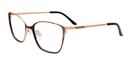 Takumi TK1188 Eyeglasses with Clip-on Sunglasses Satin Black & Satin Pink Gold