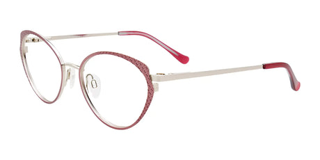 Takumi TK1189 Eyeglasses with Clip-on Sunglasses Satin Pink & Shiny Silver