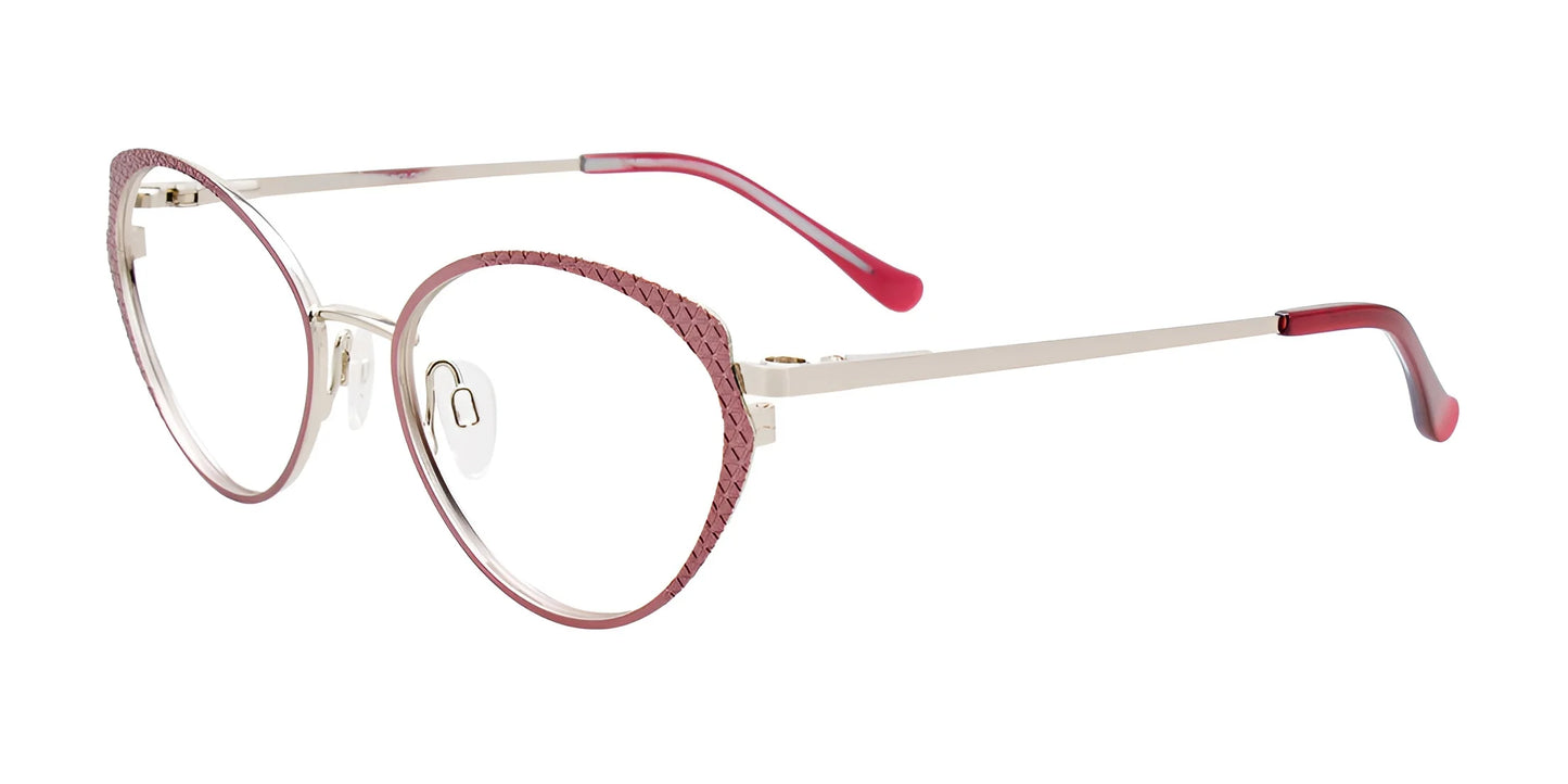 Takumi TK1189 Eyeglasses with Clip-on Sunglasses Satin Pink & Shiny Silver