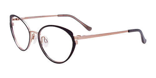Takumi TK1189 Eyeglasses with Clip-on Sunglasses / Size 52 / Satin Black & Satin Pink Gold