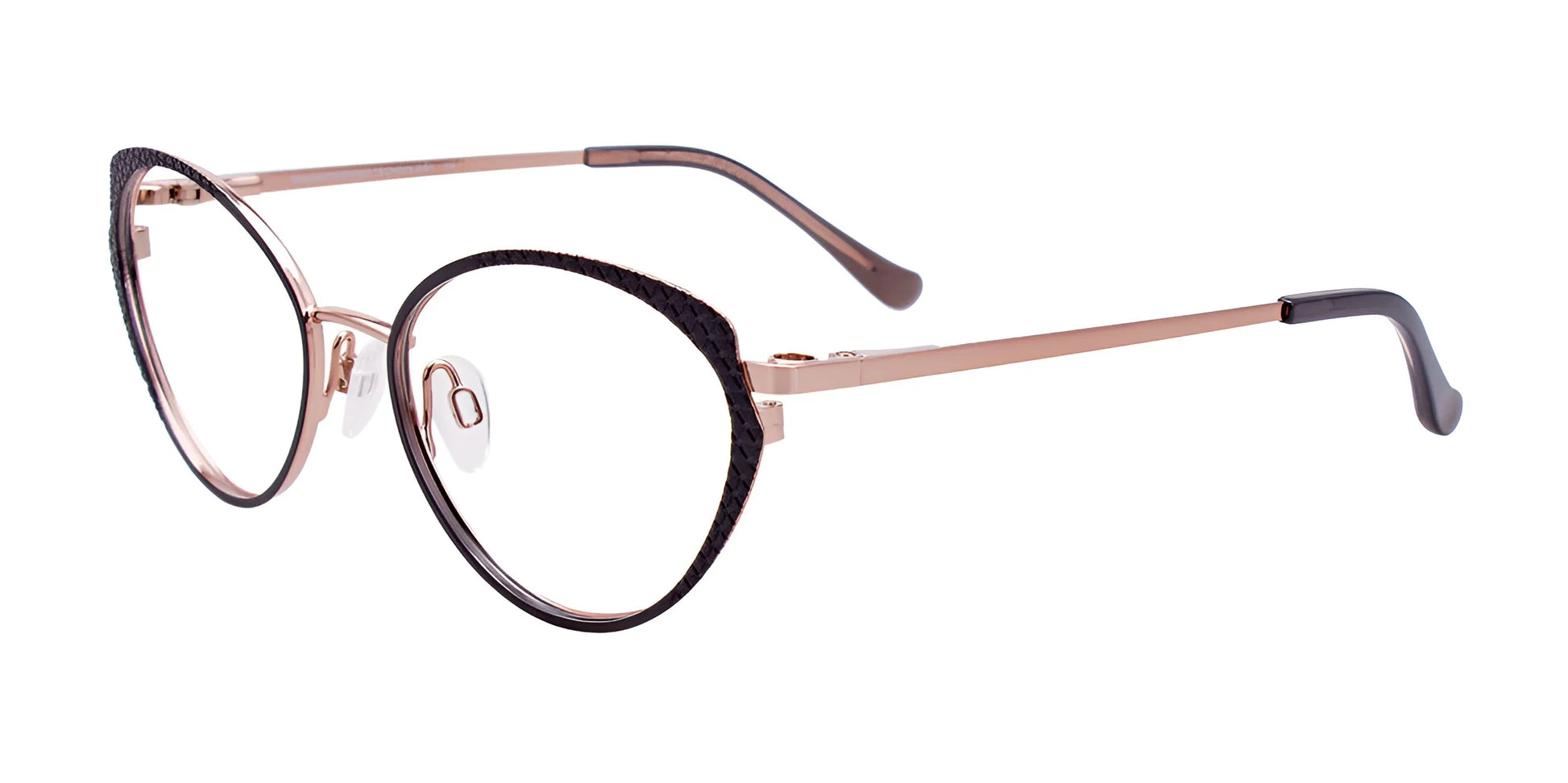 Takumi TK1189 Eyeglasses with Clip-on Sunglasses Satin Black & Satin Pink Gold