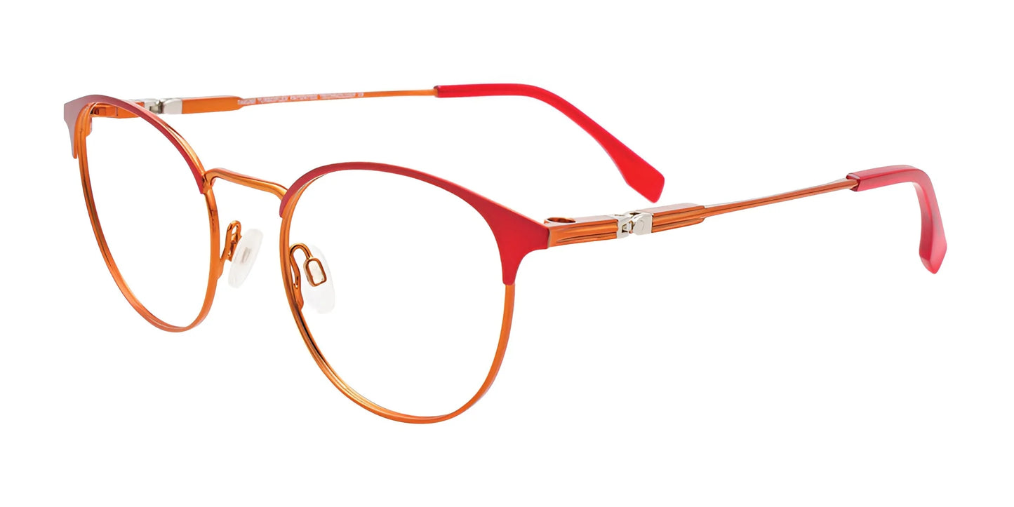 Takumi TK1190 Eyeglasses with Clip-on Sunglasses Red & Copper